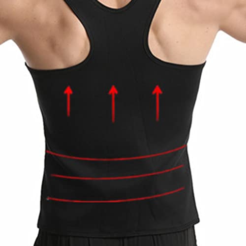 Chyjoey Mens Sweat Sauna Suit For Tummy Control, Zip & Hook Shapewear Tank Tops Slimming Body Shaper Tank Tops - Workout #TOP4