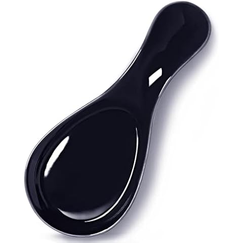 GDCZ Porcelain Spoon Rest - Large Spoon Holder Utensil Rest for Kitchen Counter Stove Top, Dishwasher Safe (Navy-Black) Cover