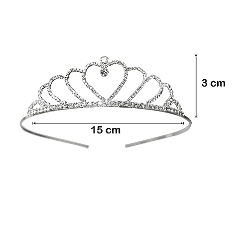 Image of DECOFY Birthday Sash & Crown Set | Princess Queen Tiara Crowns Taj HairBand For Kids Girls & Womens (3 Pc Set- With Pin-PINK)