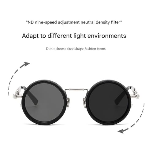 Organismt Sunglasses,Adjustable Tint Rounded Polarized Lenses,400V Lens FlexiTint Retro Sunglasses3