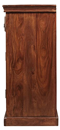 Image of NSH Solid Sheesham Wood Sideboard Storage Cabinet Unit with 2 Door and 2 Drawer Wooden Standard Multipurpose Furniture for Home Living Room Hall Office - (Honey Finish)