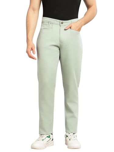 Image of Thomas Scott Men's Smart Straight Fit Chinos Trouser | Mid-Rise | Solid | 5-Pocket Design | Woven Fabric