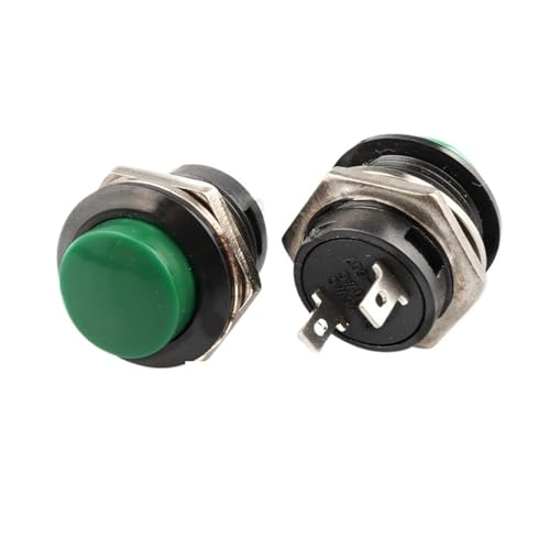Interruptor R13-507 verde con contacto momentáneo de 16mm para pulsación fluida y ágil