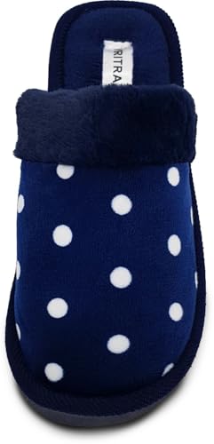 Image of VRITRAZ Unisex Adult Comfort Closed Toe Warm Fur Home Clogs Indoor Slipper for Women