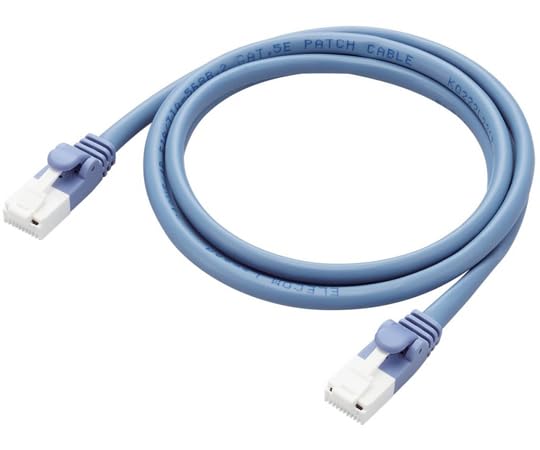 Elecom LD-CTT/BU1/RS1 LAN Cable, CAT5e Compliant, EU RoHS Directive Compliant, Nail Break Prevention, Simple Packaging Specifications, 3.3 ft (1 m), Blue, Set of 10