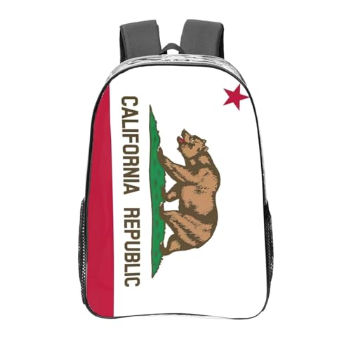Sac à dos transparent imprimé drapeau Californie taille unique One Size