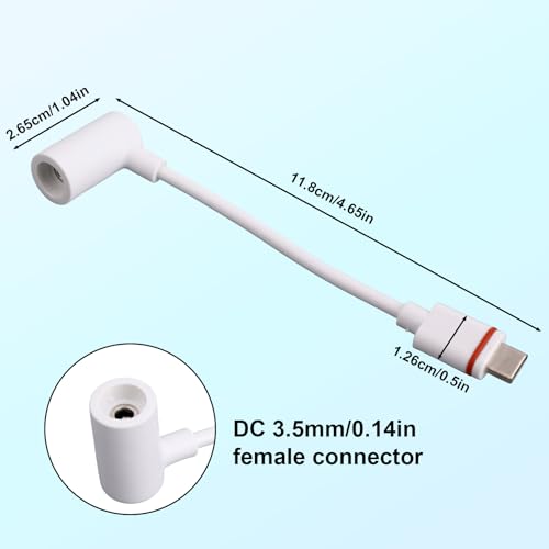 Adaptador de conector de barril blanco a USB-C para Spotlight Pro 3