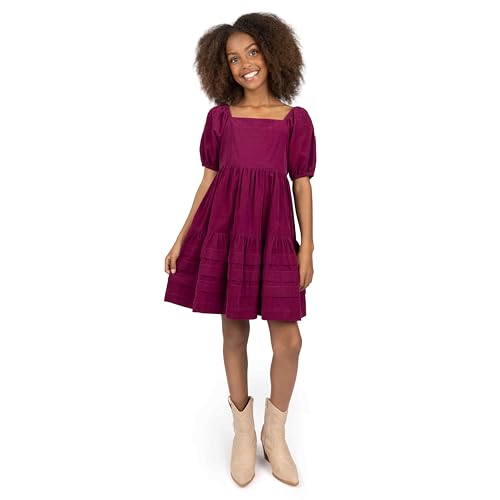 Speechless Girls' Corduroy Puff Sleeve Babydoll Dress