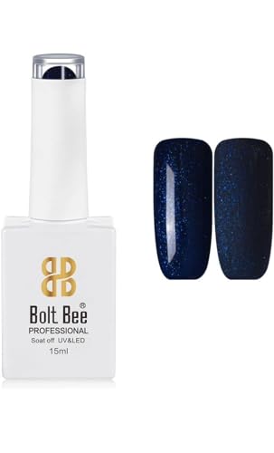 Image of Bolt Bee Dark Blue Color Gel Nail Polish Soak Off UV Gel 15ML DIY at Home Manicure Salon Nail Art