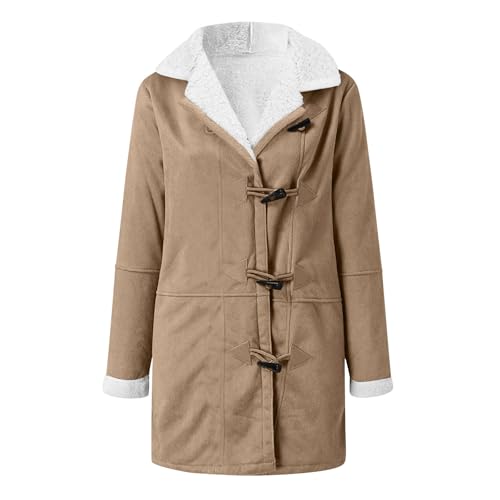 ABABC Fleece Jacket for Women Button Down Fuzzy Fleece Jackets Casual Warm Winter Turndown Collar Coats with Pockets4