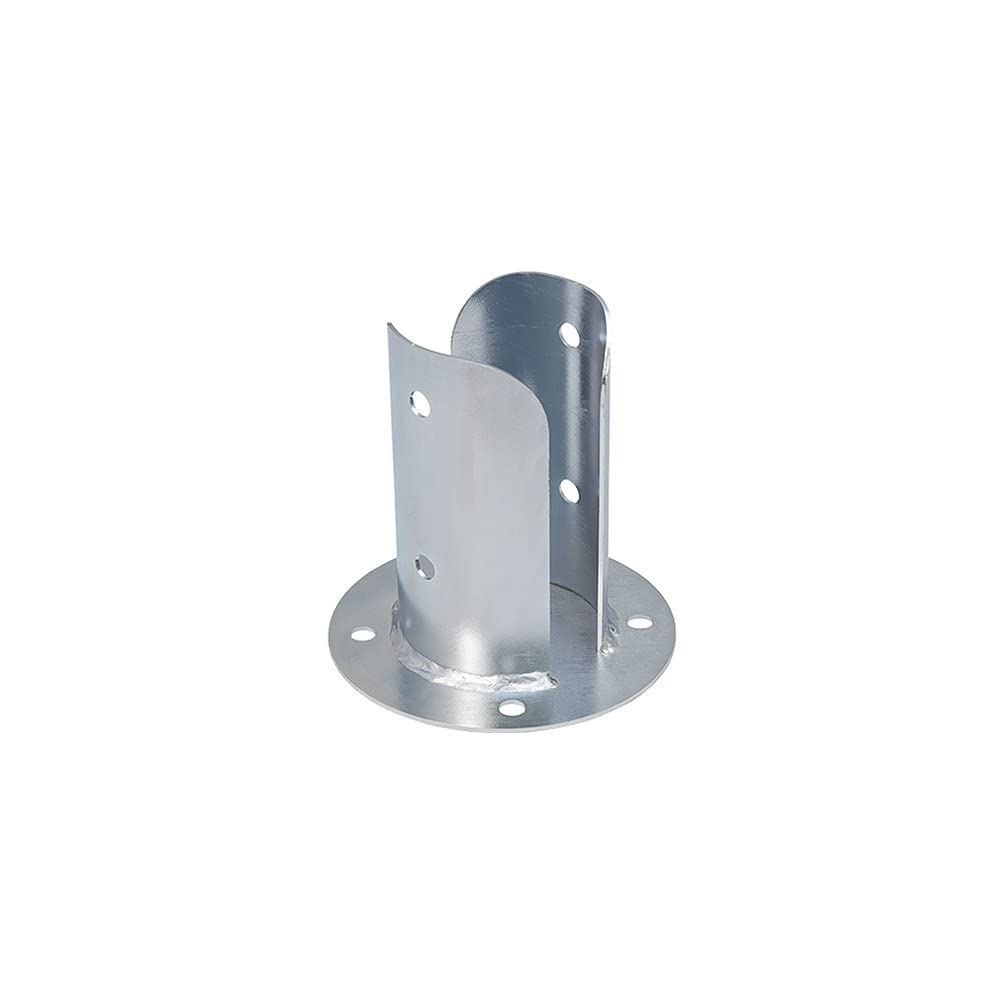 Circular Bolt Down Round Heavy Duty Galvanised Post Support Base Size 82mm from B&Q