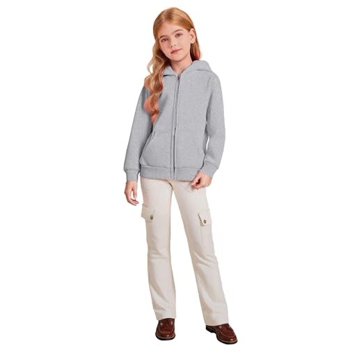 Zip Up Hoodies Solid Jacket Long Sleeve Drop Shoulder Sweatshirt Casual Lightweight Comfortable Outerwear with Pocket3