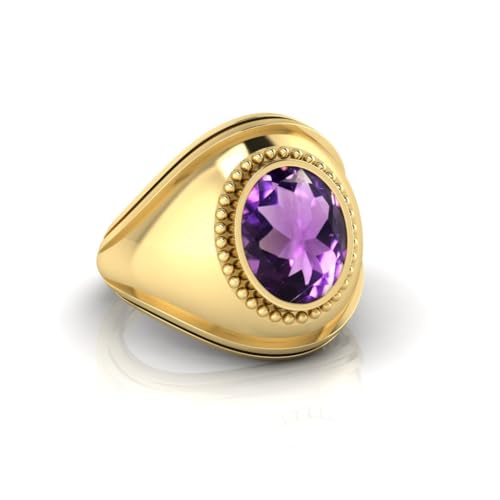 Bague panchdhatu améthyste naturelle 9 carats réglable