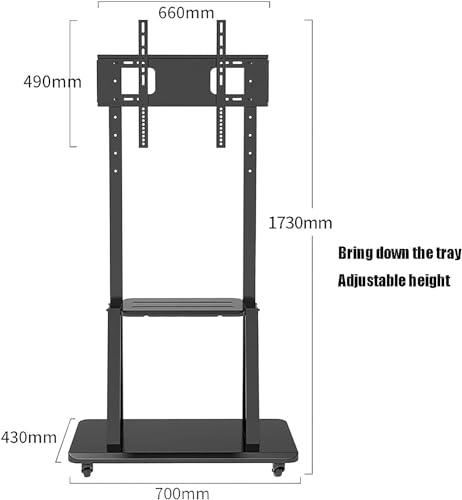 Soporte móvil para TV, de pie con ruedas, para pantallas 32-110" miniatura 2