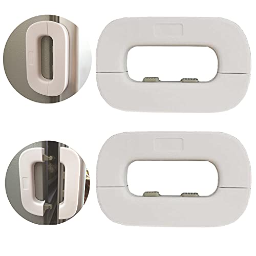 2 piezas de cerradura de seguridad para el hogar, nevera, nevera, nevera, puerta, bebé, niño y bebé es fácil de instalar y usar, pegamento de 3 m no requiere herramientas o perforación