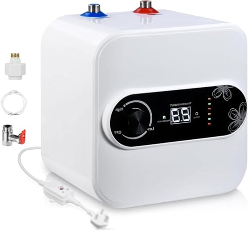 Elektrischer Warmwasserbereiter, 1500W Untertischheizung mit LCD- Display und Temperaturregelung, IPX4 Sicher für Küche und Lounge