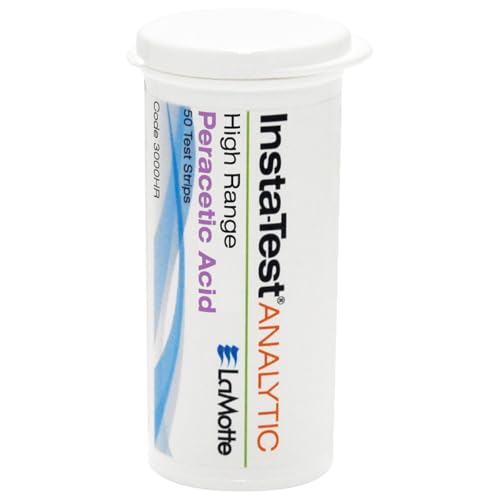 LaMotte Insta-Test 3000 Peracetic Acid Single Factor Test Strip, 0-160ppm Range (Pack of 50)