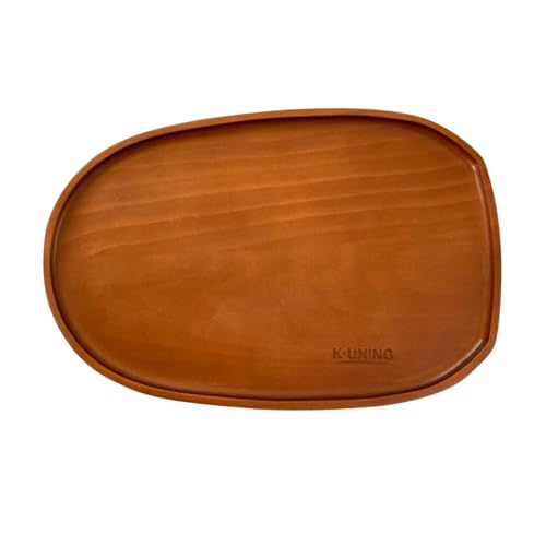 K-UNING 木製お皿 お盆 木のプレート ランチトレー ナチュラルキッチン用品 (木製トレーE)(ブラウン)