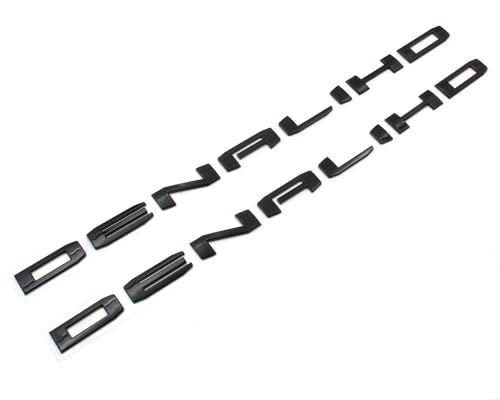 Image of 4PCS Gloss Black Door Denali HD Rear Denali Sierra Emblems Letters Compatible with 2019-2024 Sierra 1500 2500hd 3500hd (Denali HD Gloss Black)