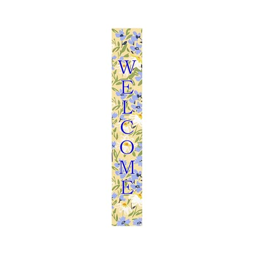 Calloway Mills 119205907 Blooming Meadow Blue Welcome Porch leaner, 59"