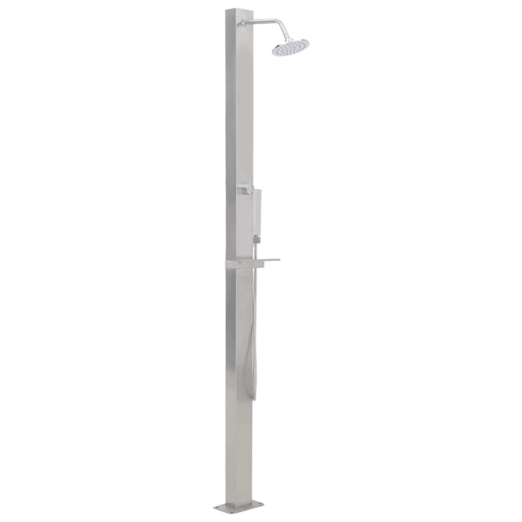 Muebles, ducha al aire libre de acero inoxidable recto