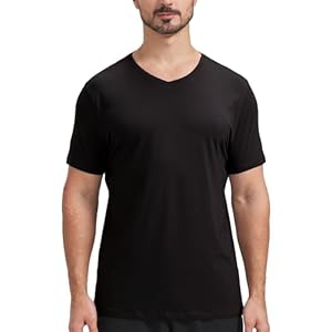 netdraw Men’s Ultra Soft V-Neck Bamboo Viscose T-Shirt Comfy Lightweight Casual Basic Cotton Tee Shirt