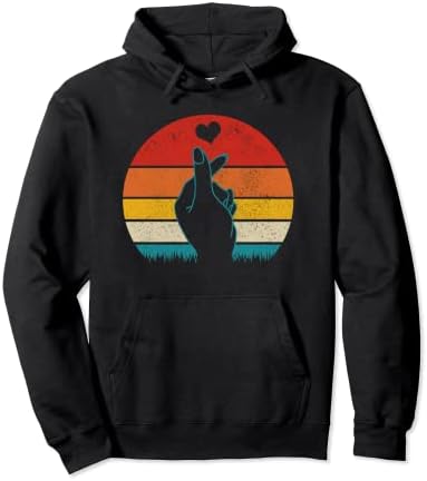 K-Pop Heart Hand Symbol K-Drama Korean Pop Vintage Fan Gift Pullover Hoodie