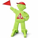 Von Steineich® PlaySafe – Kinder Warnfigur mit Fahne | Warnschild Achtung spielende Kinder | Reflektierender Verkehrswarn-Aufsteller | Langsam Fahren (Grün)