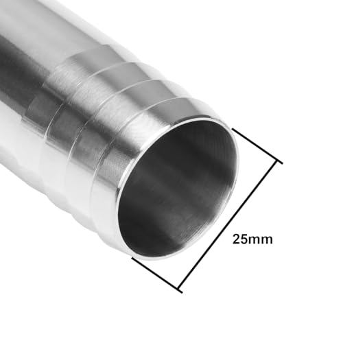 Image of DERNORD Sanitary Hose Barb Pipe Fitting 1.5 inch Tri Clamp (50.5MM Ferrule) 45 Degree Elbow Tube OD 1 inch /25MM