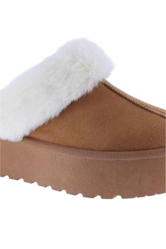 Weeboo Thick Bottom Fur Trim Snow Slippers3