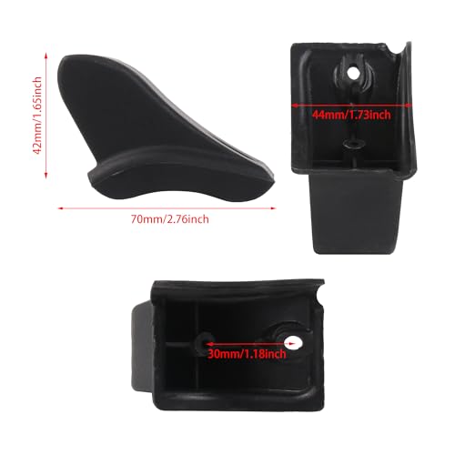 RDEXP 2 Pieces Black Plastic Luggage Bracket Side Feet w/Gaskets Screws Nuts for Bags4