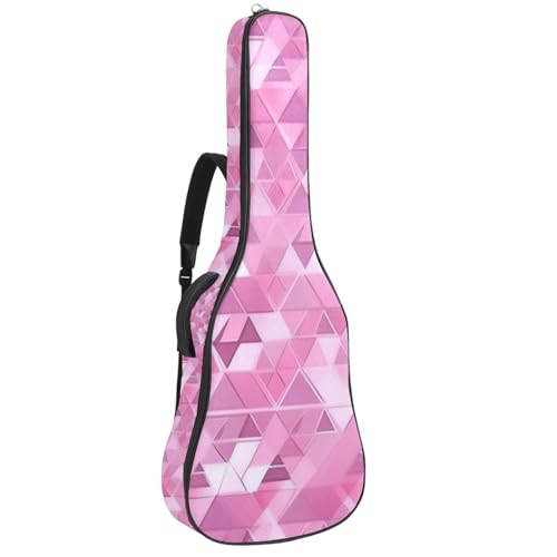Housse pour guitare acoustique triangle rose géométrique de 101 à 106 cm