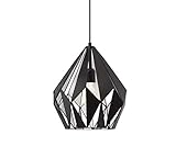 Der 2-farbige, geometrische Lampenschirm fügt sich nahtlos in die Trends wie Vintage, Retro und Industrial Style ein