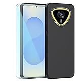 TIANDIMY Hülle + 2 Pack Bildschirmschutzfolie für Cubot Kingkong Mini 4,Weich Stoßfeste Handyhülle,Black Silikon Hülle,TPU Stoßfest Cover Schutzhülle,Bumper mit Verstärkten Ecken -H1
