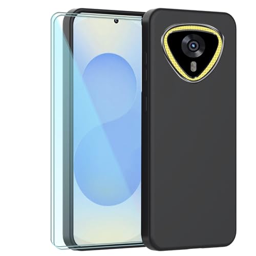 TIANDIMY Hülle + 2 Pack Bildschirmschutzfolie für Cubot Kingkong Mini 4,Weich Stoßfeste Handyhülle,Black Silikon Hülle,TPU Stoßfest Cover Schutzhülle,Bumper mit Verstärkten Ecken -H1