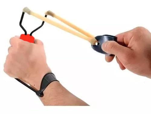 Atiradeira Estilingue Profissional Com Apoio De Braço Pulso Caça Camping Pesca (Preto)