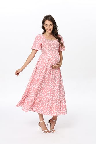 Image of Maternity Dress Women's Off Shoulder Split A Line Casual Maxi Dress Photography Dress for Babyshower