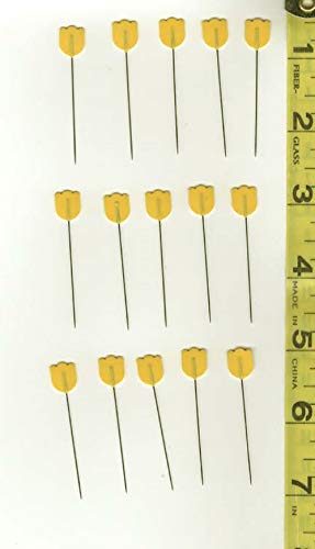 Japanese Hand Sewing Notions - Tulip Cellulose Tulip Head Pins - Yellow - THN-074e