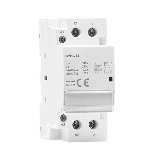 Contacteur rail DIN 2P 63A 1NO 1NC module de commande AC - 3