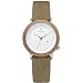 Produktbild Kerbholz Holzuhr  Masterpieces Collection Carla Vegan analoge Damenuhr, Quarz Uhr mit Datumsanzeige, Naturholz Gehäuse Walnuss, Uhrenarmband aus Papiermaterial, Ø 36mm (Oak Olive)
