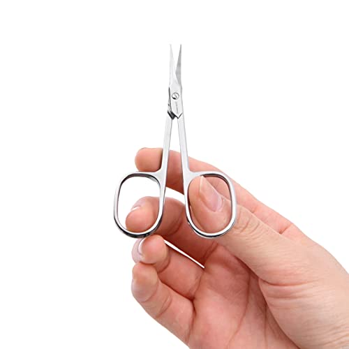 Jarvistar Extra Fine Small Nail Scissors, Multipurpose Stainless Steel Cuticle Manicure Beauty Pedicure Grooming For Women, Fingernail, Toenail, Eyelash, Eyebrow, Dry Skin, Curved Blade 3.66 Inch #TOP6