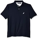 Nautica Men's Short Sleeve Solid Cotton Pique Polo Shirt, Navy Solid, X-Large