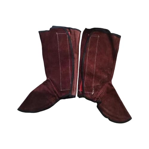Welding Foot Splatter Boot Covers Length 34cm with Adjustable Strap Splash Proof Leg Feet Protection, Brown