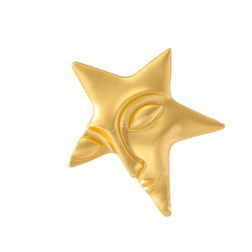 Cool Figure Face Brooch Pin for Women and Men Silver Gold Plated Star Pin