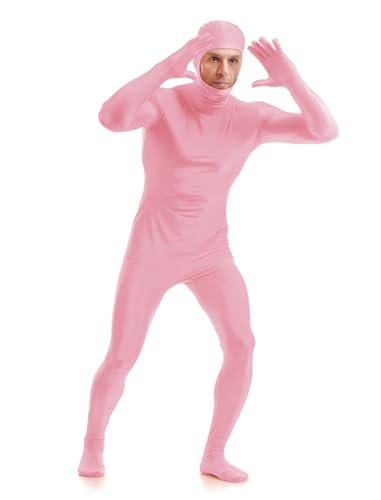 Image of ATHX Men's and Women's Spandex Open Face Bodysuit Costume Adult Stretchy Halloween Cosplay Body Suit Zentai Suit Outfits