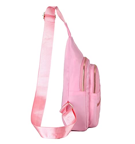 Image of AOSTIHOT Small Crossbody Bags Sling Bag for Women, Sling Backpack Chest Daypack Cross Body for Travel Casual Running Hiking Pink