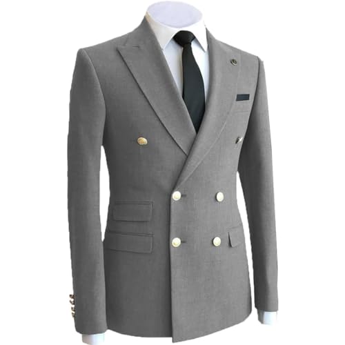 Mens Wedding Suits Jacket Formal Double Breasted Slim Fit Wool Blend Blazers Tuxedos Prom Dress Coat2