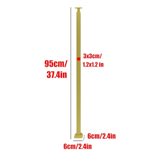Pasamanos de escalera regulable con 3 postes de hierro de 95 cm para terrazas y patios exteriores 3