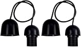 Tibelec   Suspension plastique, équipée E27, Noir (Lot de 2)