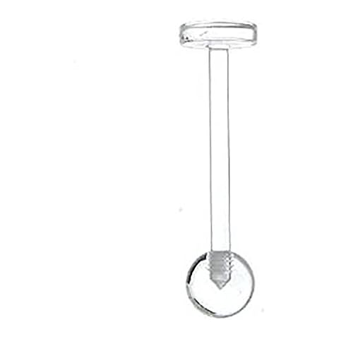 EG GIFTS 14g Clear Tongue Ring Retainer Body Jewelry Piercing with Ball and Half 5/8" Cover